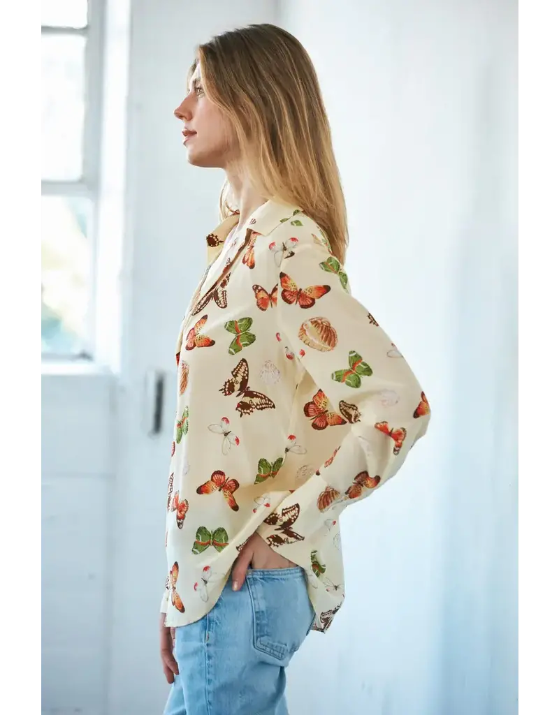 Catherinegee Daria French Cuff Silk Blouse