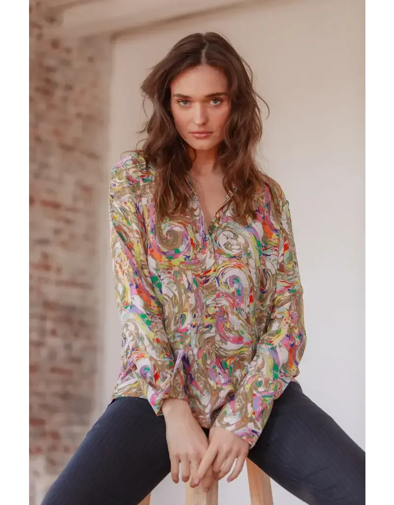 Catherinegee Daria French Cuff Silk Blouse