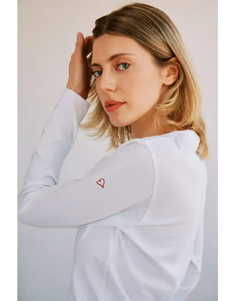 Catherinegee Embroidered Long Sleeve Cotton T-Shirt