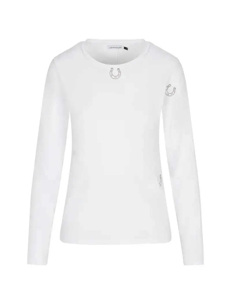 Catherinegee Embroidered Long Sleeve Cotton T-Shirt