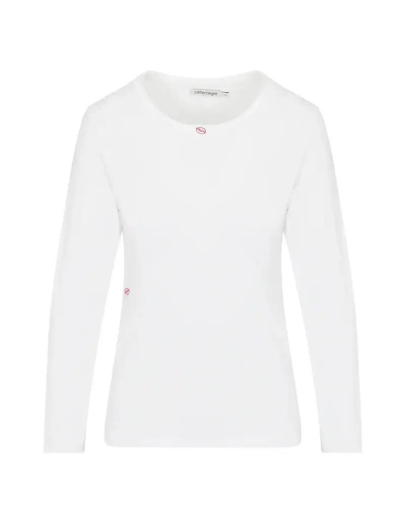 Catherinegee Embroidered Long Sleeve Cotton T-Shirt