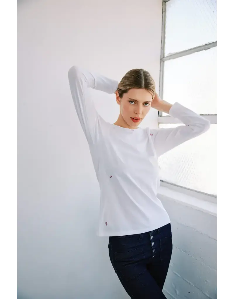 Catherinegee Embroidered Long Sleeve Cotton T-Shirt