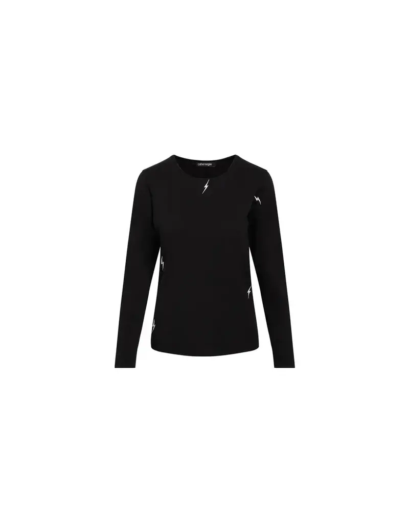 Catherinegee Embroidered Long Sleeve Cotton T-Shirt