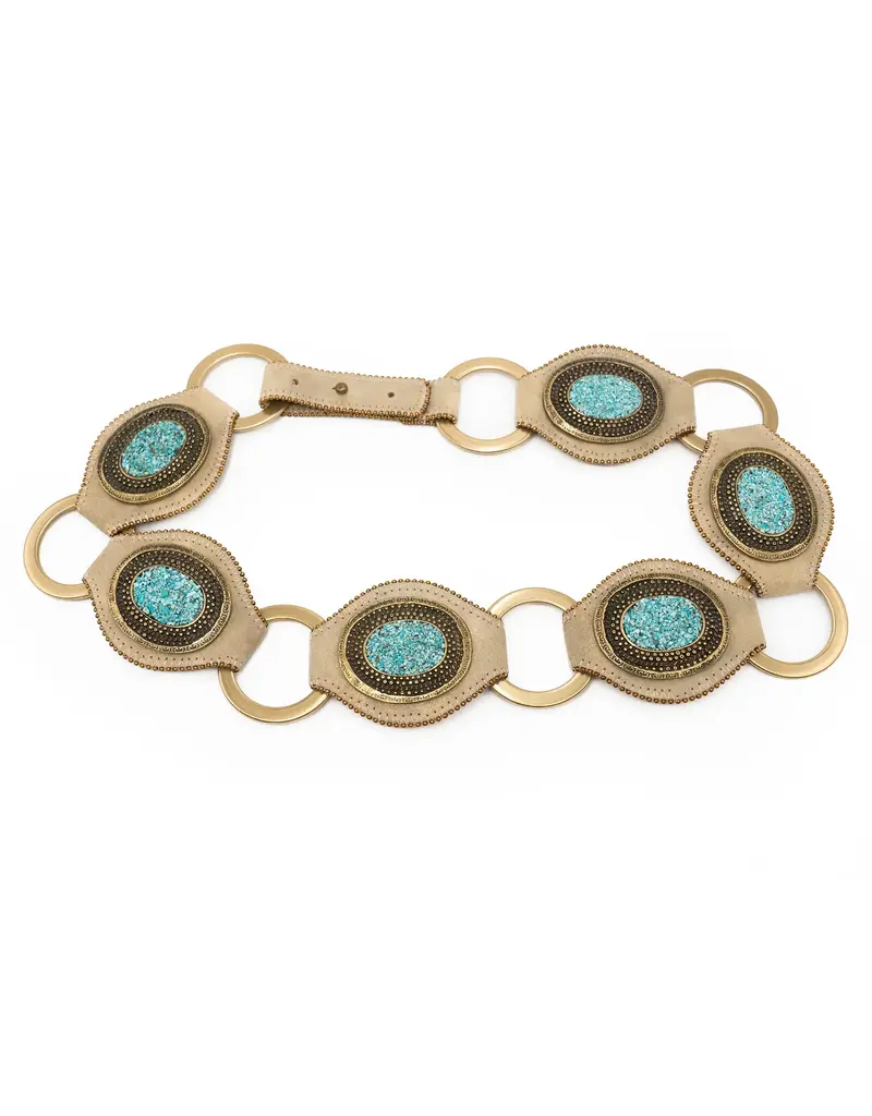 Streets Ahead Skye Rings Belt w/ Turquoise