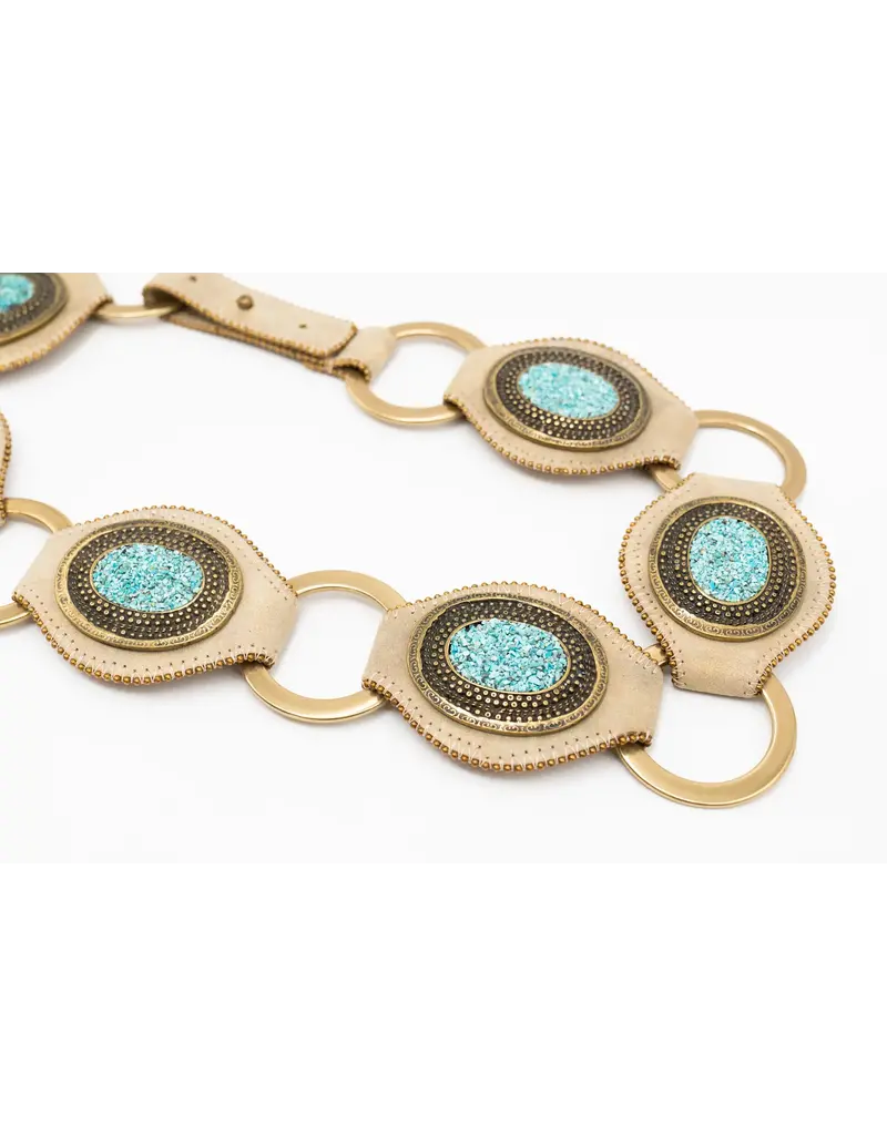 Streets Ahead Skye Rings Belt w/ Turquoise