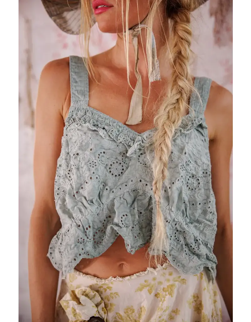 Magnolia Pearl Tank 402 Olive Eyelet Ruffle Cami, Dove Ash OS koc