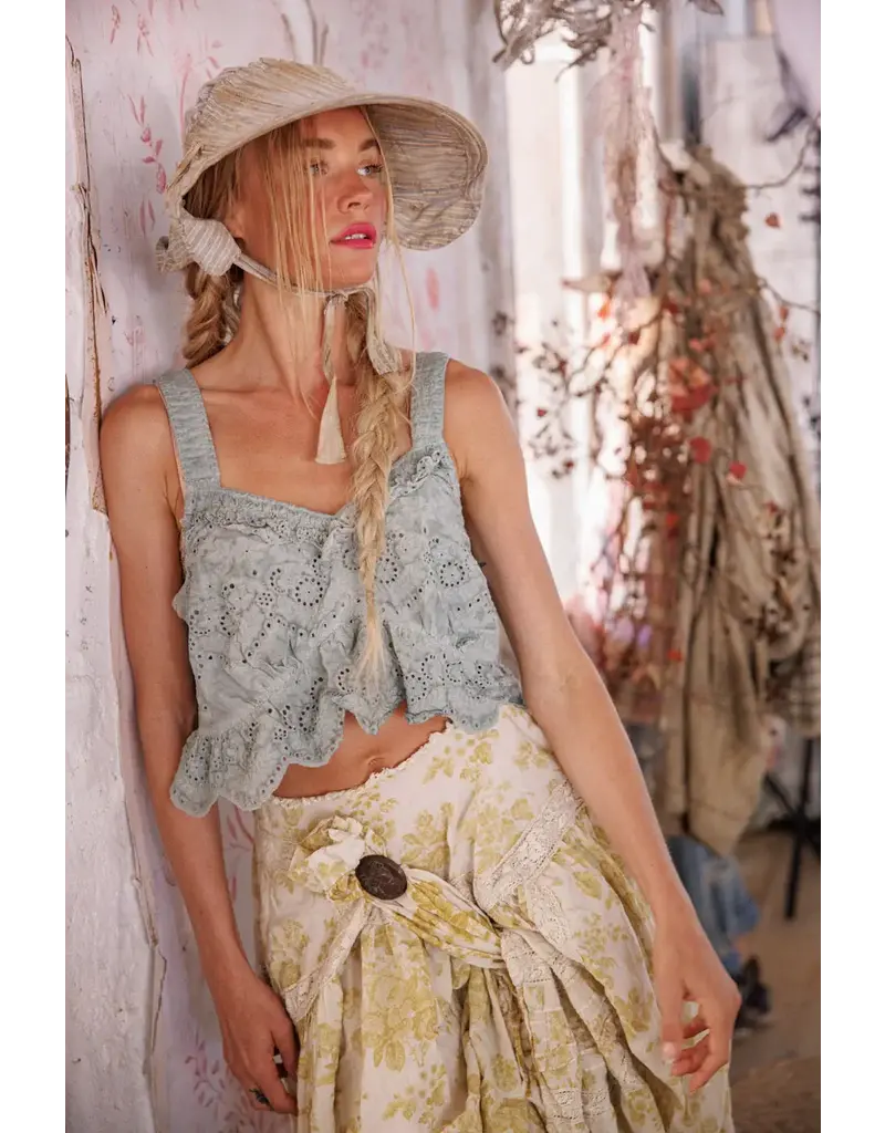 Magnolia Pearl Tank 402 Olive Eyelet Ruffle Cami, Dove Ash OS koc