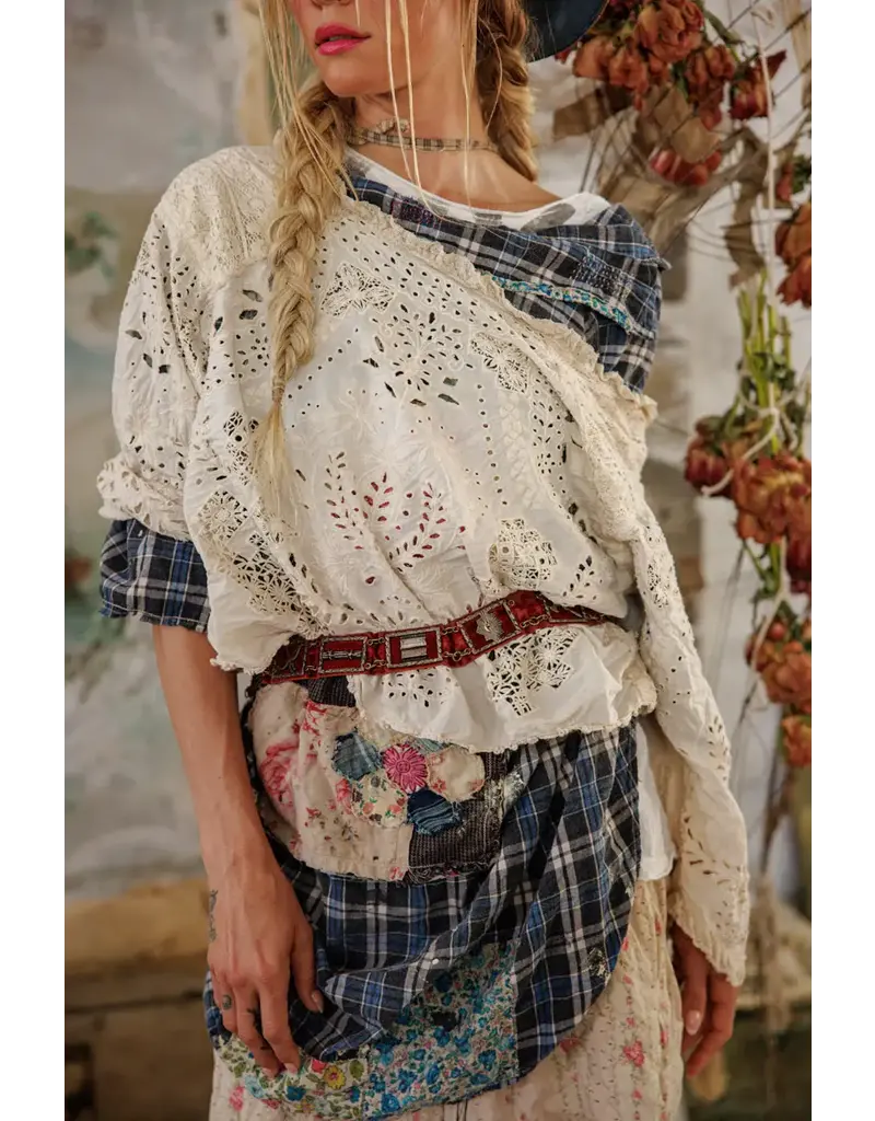 Magnolia Pearl Top 2260 Eyelet Adelise Blouse, Antique Wht OS koc