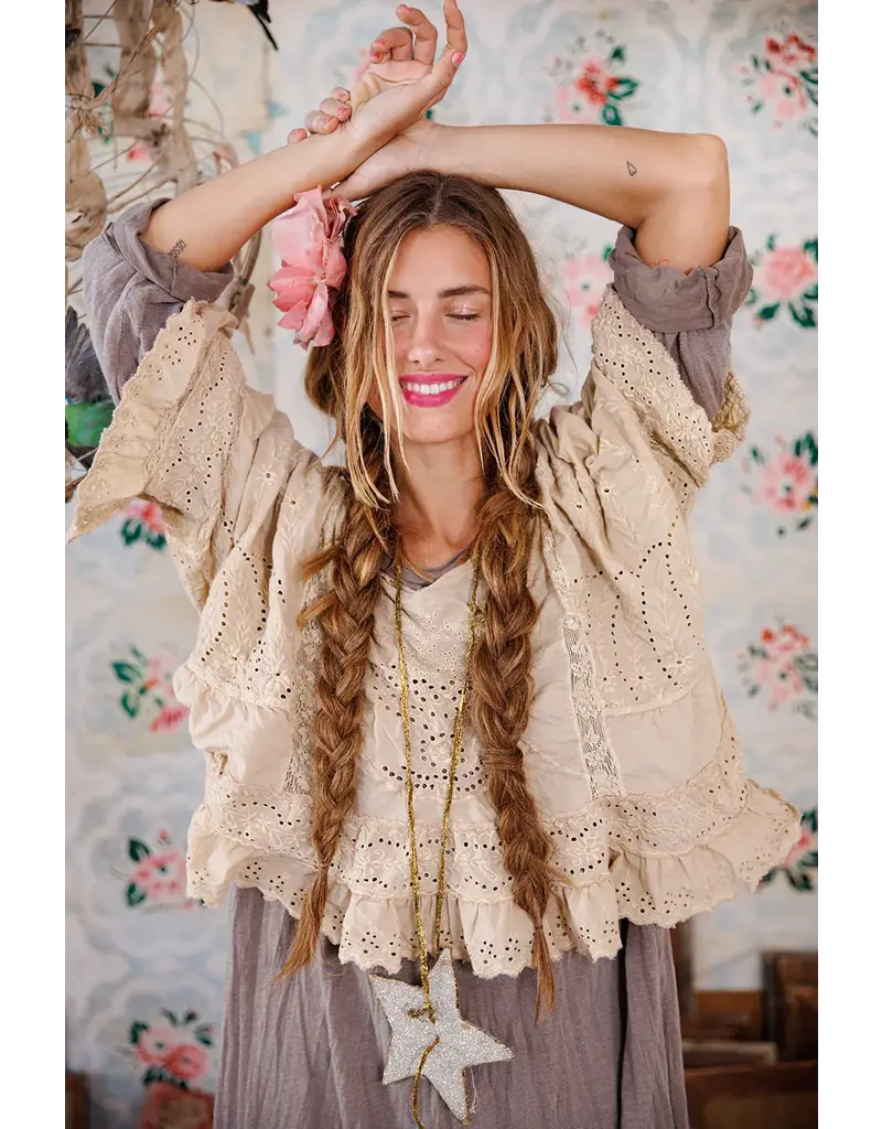 Magnolia Pearl Top 2186 Eyelet Rosemary Blouse, Aged