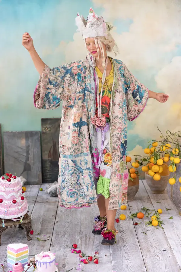 Magnolia Pearl Jacket 1190 Piecewise Dashi Kimono, Zazu