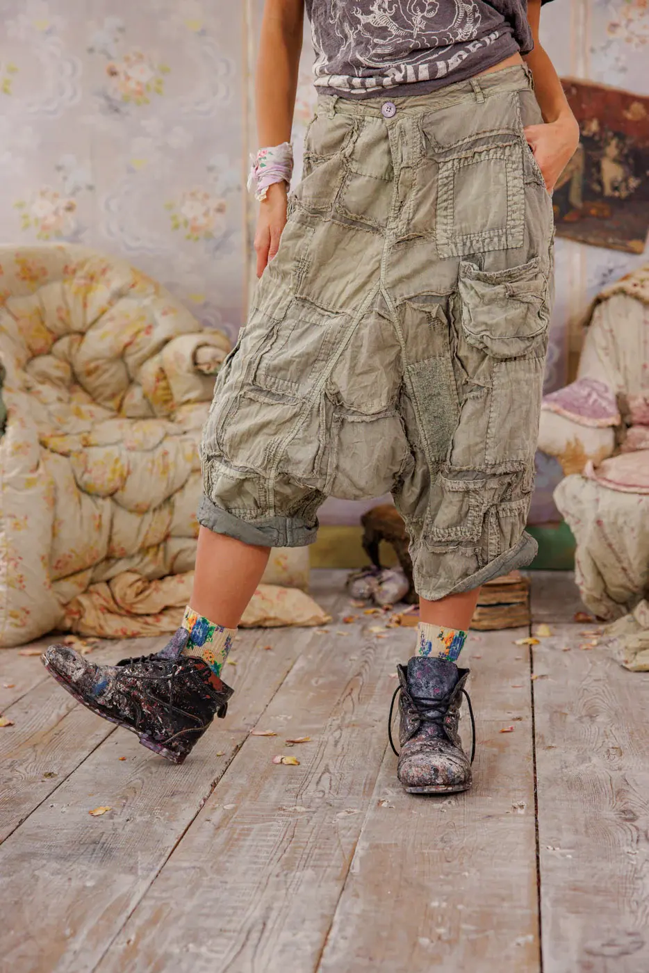 Magnolia Pearl Pants 788 Patchwork Jone Trousers, Peace