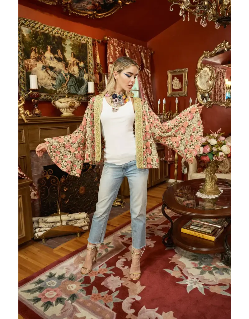 Aratta Nicole Kimono, Vintage Garden Floral OS