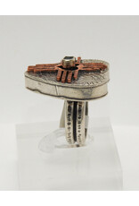 Denise Lee Robertson DLR - SS Heart w/ Copper Zia, Blue Topaz Ring 8