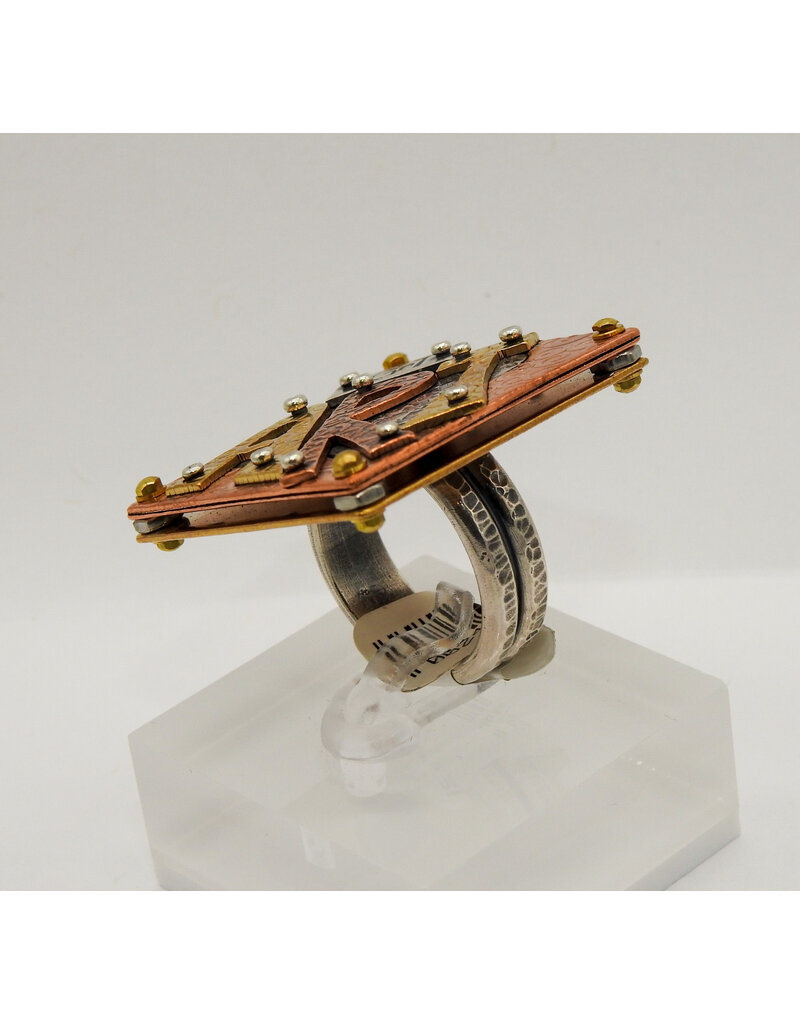 Denise Lee Robertson DLR - "Got Art" Mixed Metal Ring 7.5