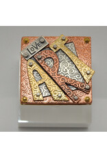 Denise Lee Robertson DLR - "LOVE ART" Mixed Metals Ring 7.5