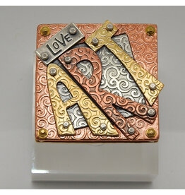 Denise Lee Robertson DLR - "LOVE ART" Mixed Metals Ring 7.5