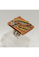 Denise Lee Robertson DLR - "LOVE ART" Mixed Metals Ring 7.5