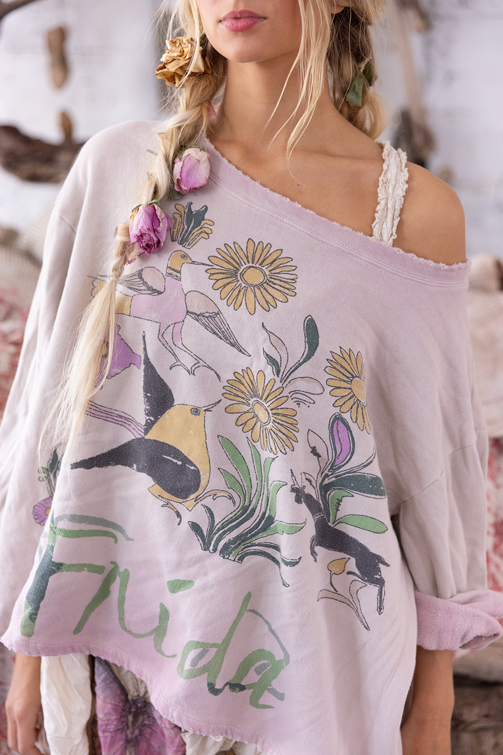 Magnolia Pearl Top 2175 FFF Nago Sweatshirt, Azalea Dip Dye