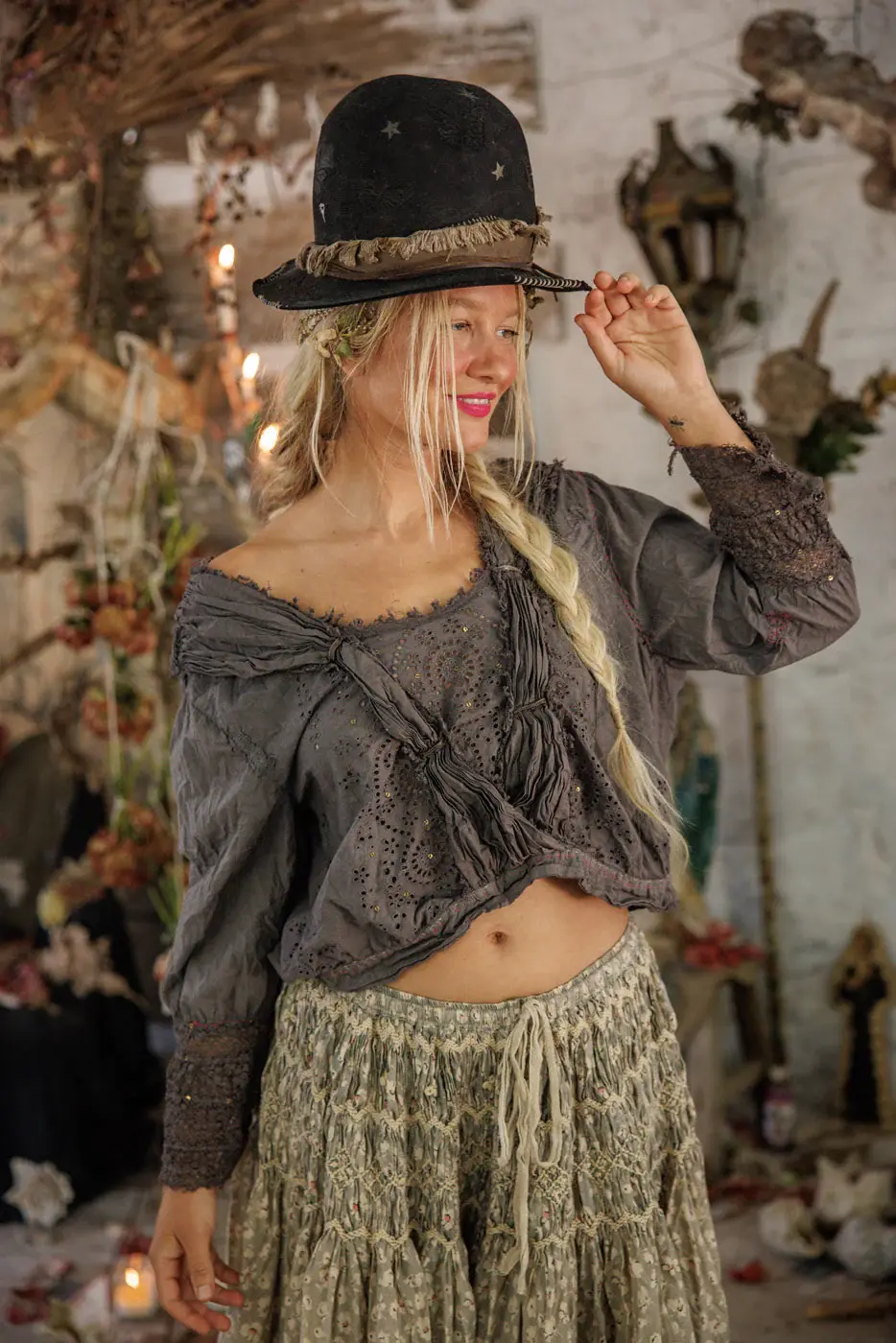 Magnolia Pearl Top 2239 Eyelet Nonnie Belle Blouse, Ozzy