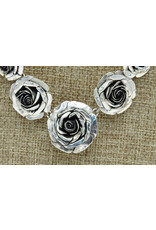 Ray Van Cleve RVC-N53  16" Sterling Silver Roses Necklace