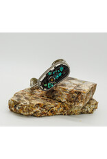 Denise Lee Robertson DLR9 Carved Turquoise w/ SP Spoon Bracelet
