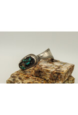 Denise Lee Robertson DLR9 Carved Turquoise w/ SP Spoon Bracelet