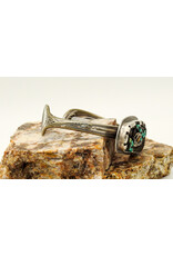 Denise Lee Robertson DLR9 Carved Turquoise w/ SP Spoon Bracelet