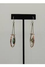 Denise Lee Robertson DLR - SS/Copper Hoop Dangle w/ Peruvian Opal Earrings