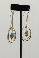 Denise Lee Robertson DLR - SS/Copper Hoop Dangle w/ Peruvian Opal Earrings