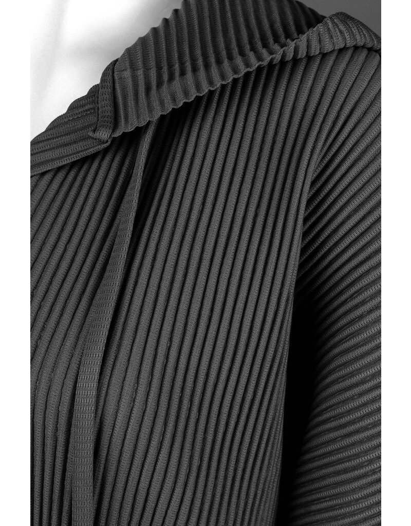 Wild Cosmos Vivian Hooded Double Knit Plisse' Pull Over Blk OS