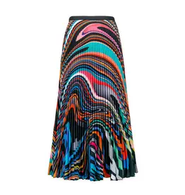 Wild Cosmos Emily Oli Paint Pleated Midi Skirt Multi Color OS