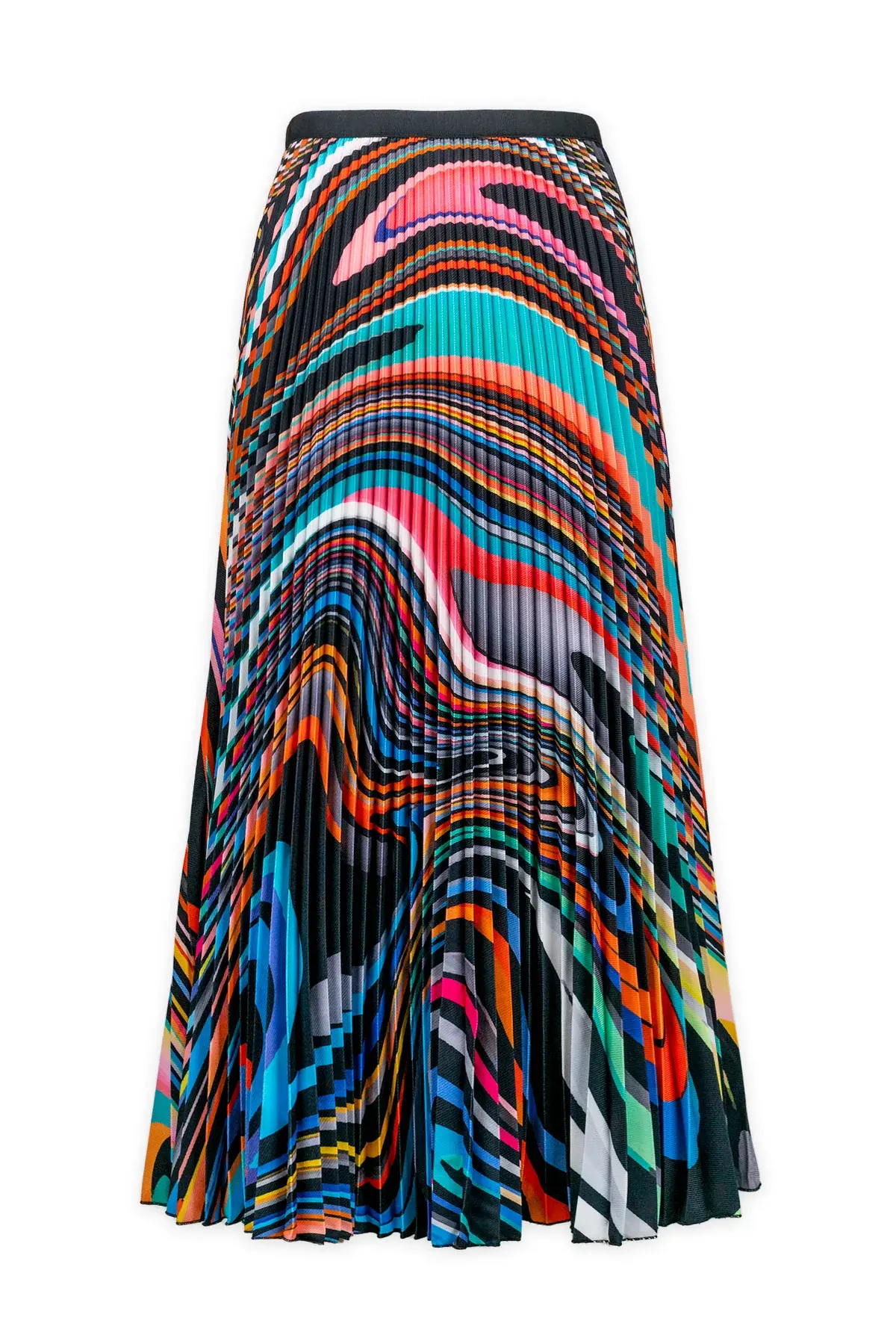 Wild Cosmos Emily Oli Paint Pleated Midi Skirt Multi Color OS