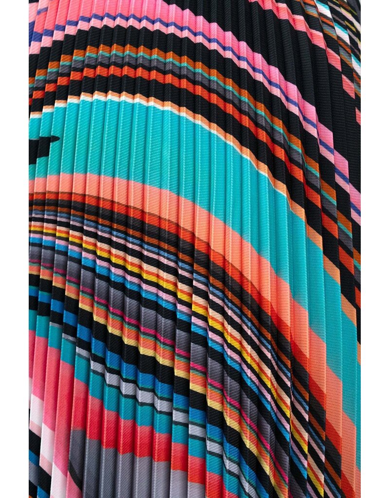 Wild Cosmos Emily Oli Paint Pleated Midi Skirt Multi Color OS