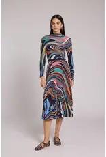 Wild Cosmos Emily Oli Paint Pleated Midi Skirt Multi Color OS