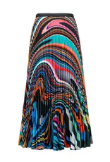 Wild Cosmos Emily Oli Paint Pleated Maxi Skirt Multi Color OS