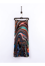 Wild Cosmos Emily Oli Paint Pleated Maxi Skirt Multi Color OS
