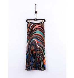 Wild Cosmos Emily Oli Paint Pleated Maxi Skirt Multi Color OS