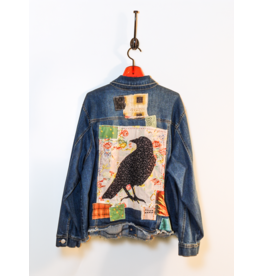 Sue Dreamer SD-95 Hand Embellished Denim Jkt "Raven Floral"