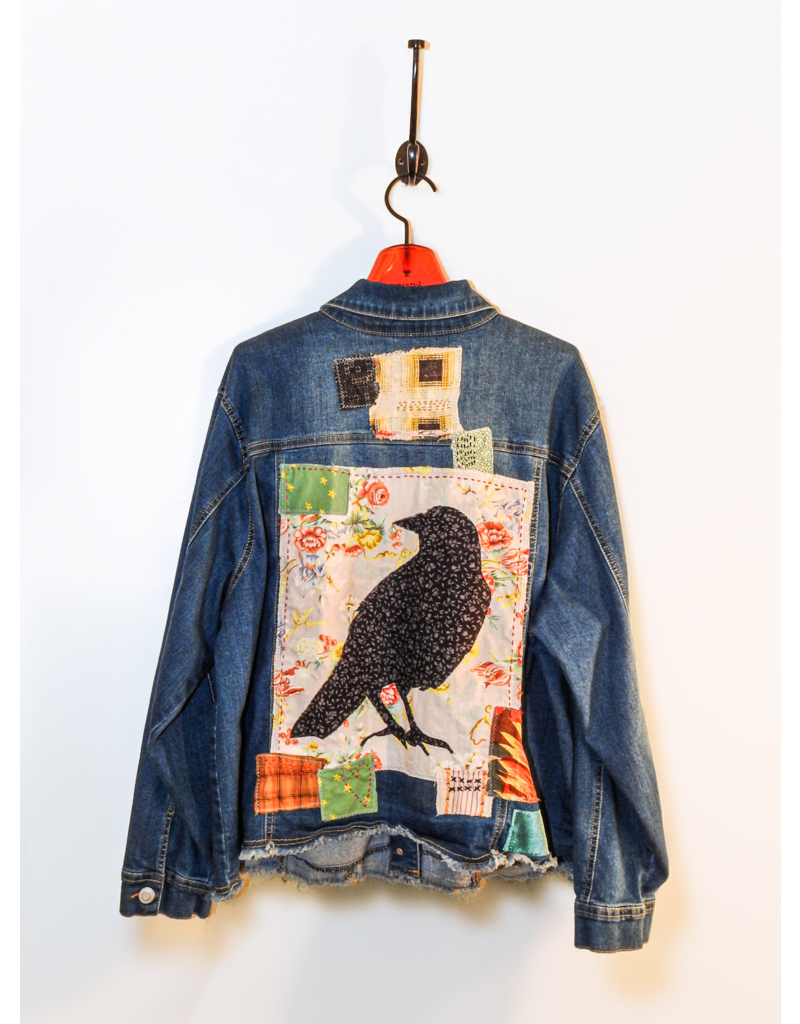 Sue Dreamer SD-95 Hand Embellished Denim Jkt "Raven Floral"