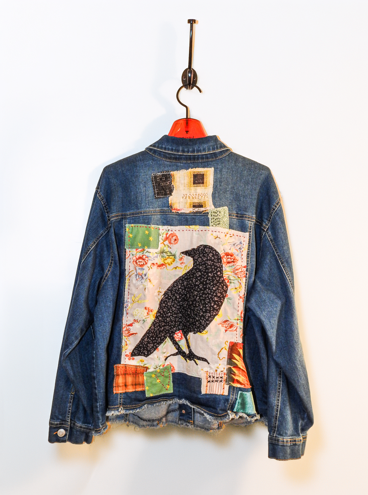 Sue Dreamer SD-95 Hand Embellished Denim Jkt "Raven Floral"