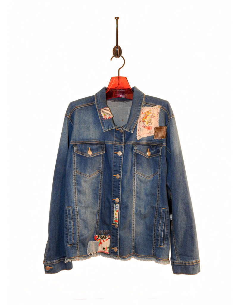 Sue Dreamer SD-95 Hand Embellished Denim Jkt "Raven Floral"