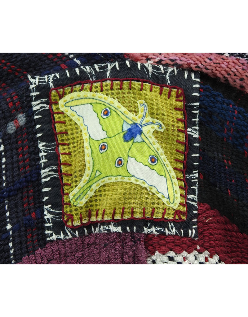 Wimberley Valley Saori KR3 Saori Weaving Mixed Berry Ruana