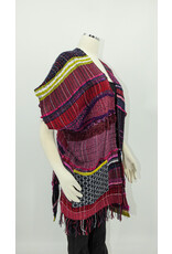 Wimberley Valley Saori KR3 Saori Weaving Mixed Berry Ruana