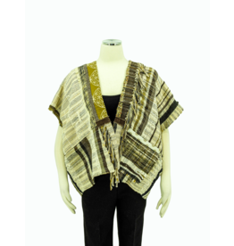 Wimberley Valley Saori KR4 Saori Weaving Oatmeal Vest