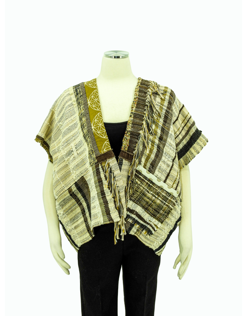 Wimberley Valley Saori KR4 Saori Weaving Oatmeal Vest