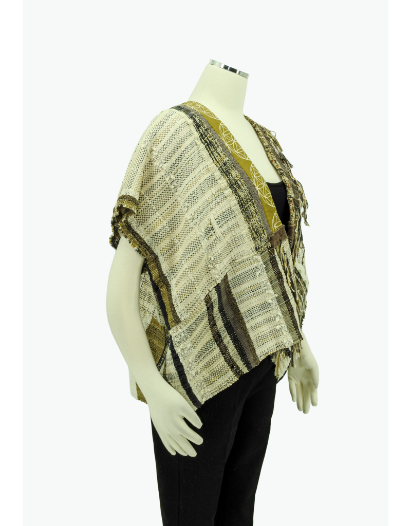 Wimberley Valley Saori KR4 Saori Weaving Oatmeal Vest