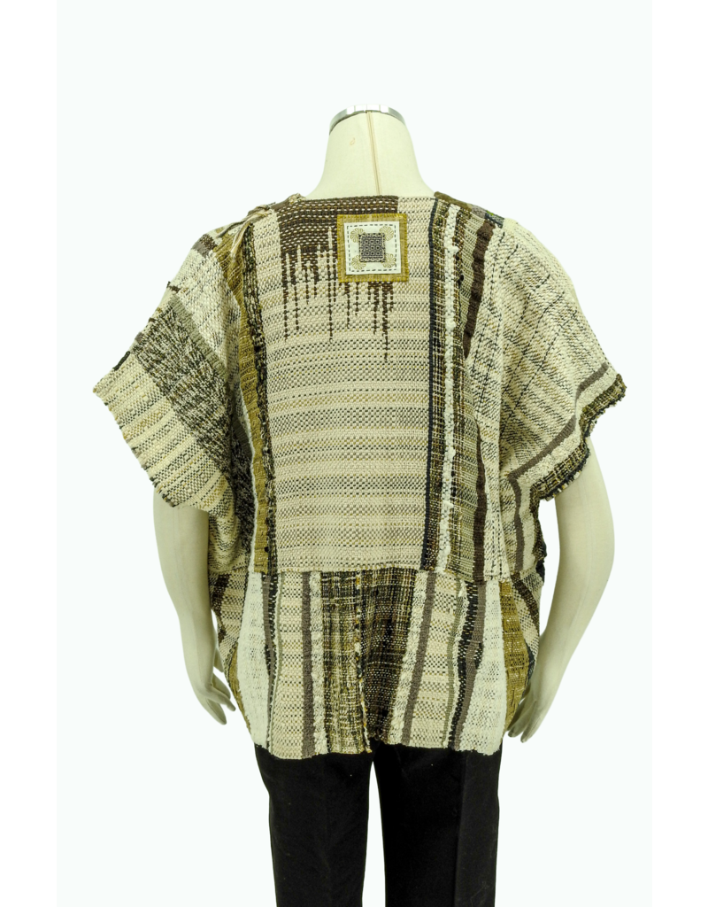 Wimberley Valley Saori KR4 Saori Weaving Oatmeal Vest