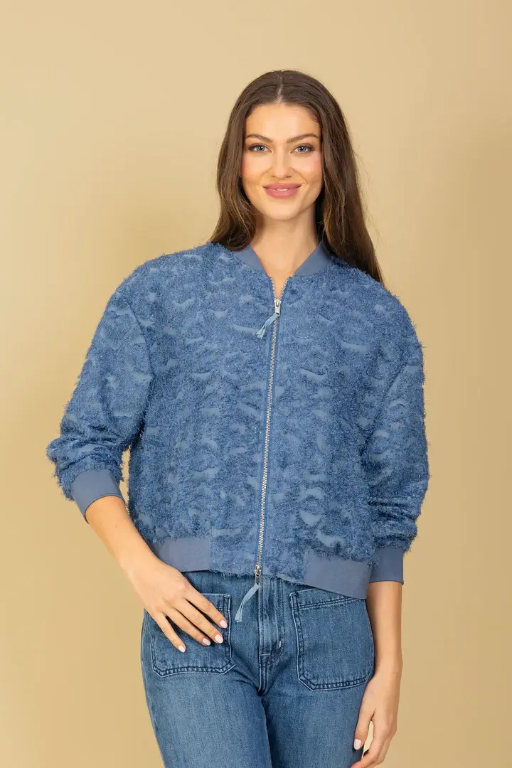 Jessie Liu Textured Bomber Jacket