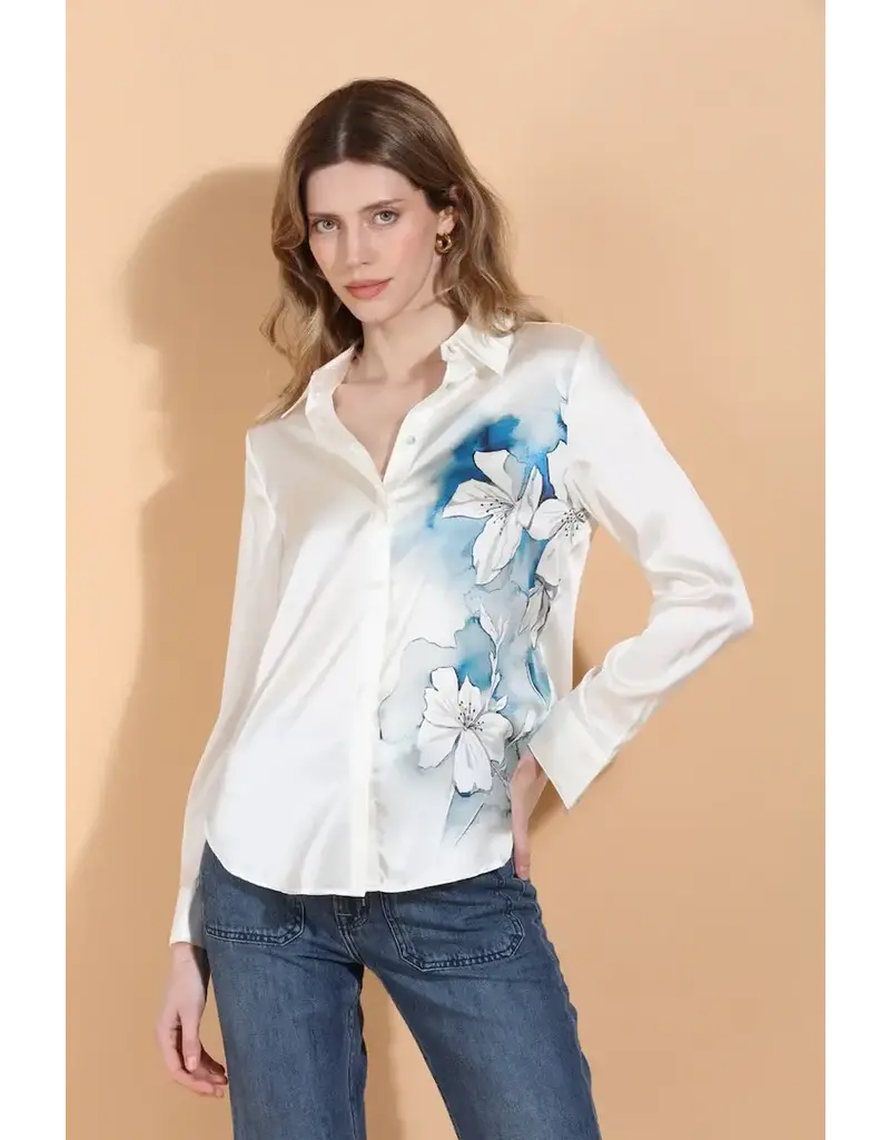 Jessie Liu Lily Print Silk Blouse