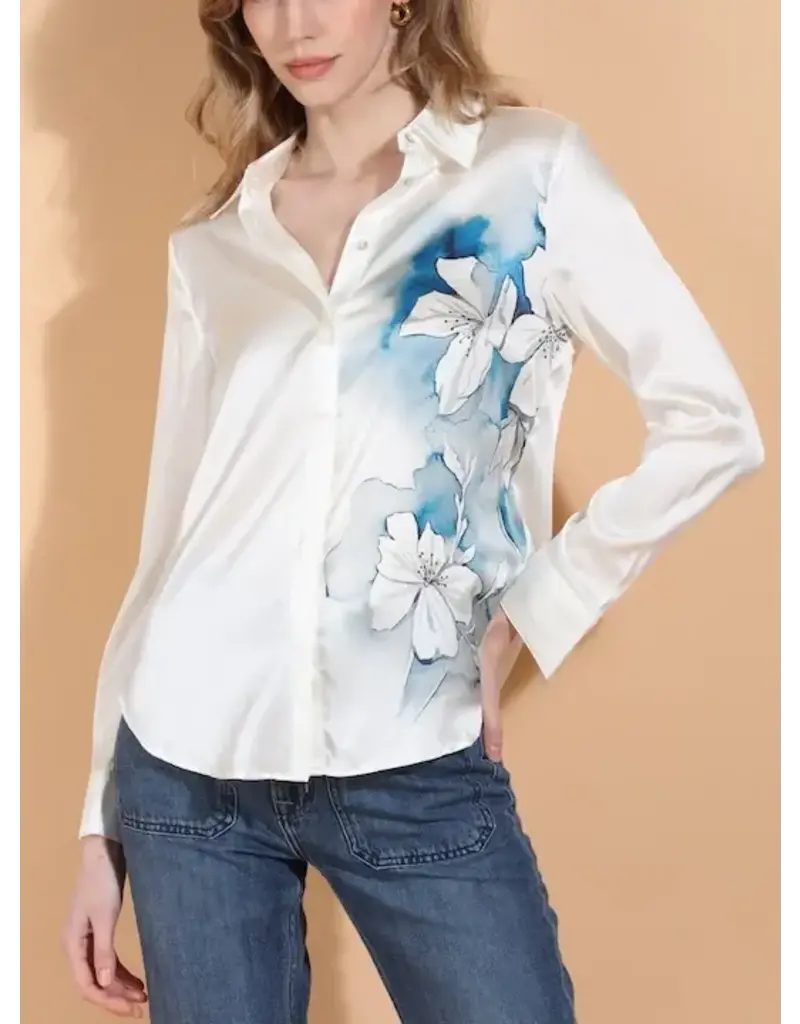 Jessie Liu Lily Print Silk Blouse